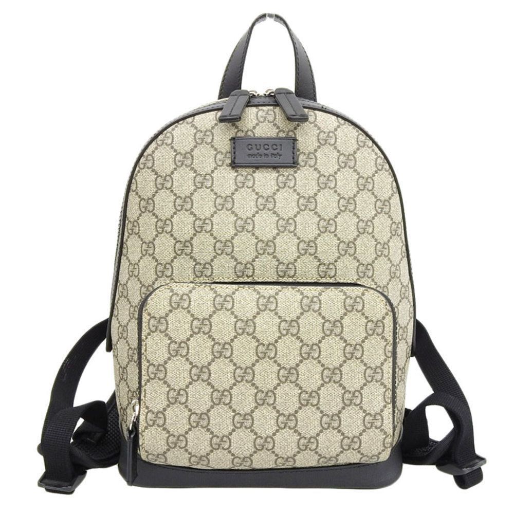 Gucci GG Supreme Small Backpack Rucksack Canvas Beige Black